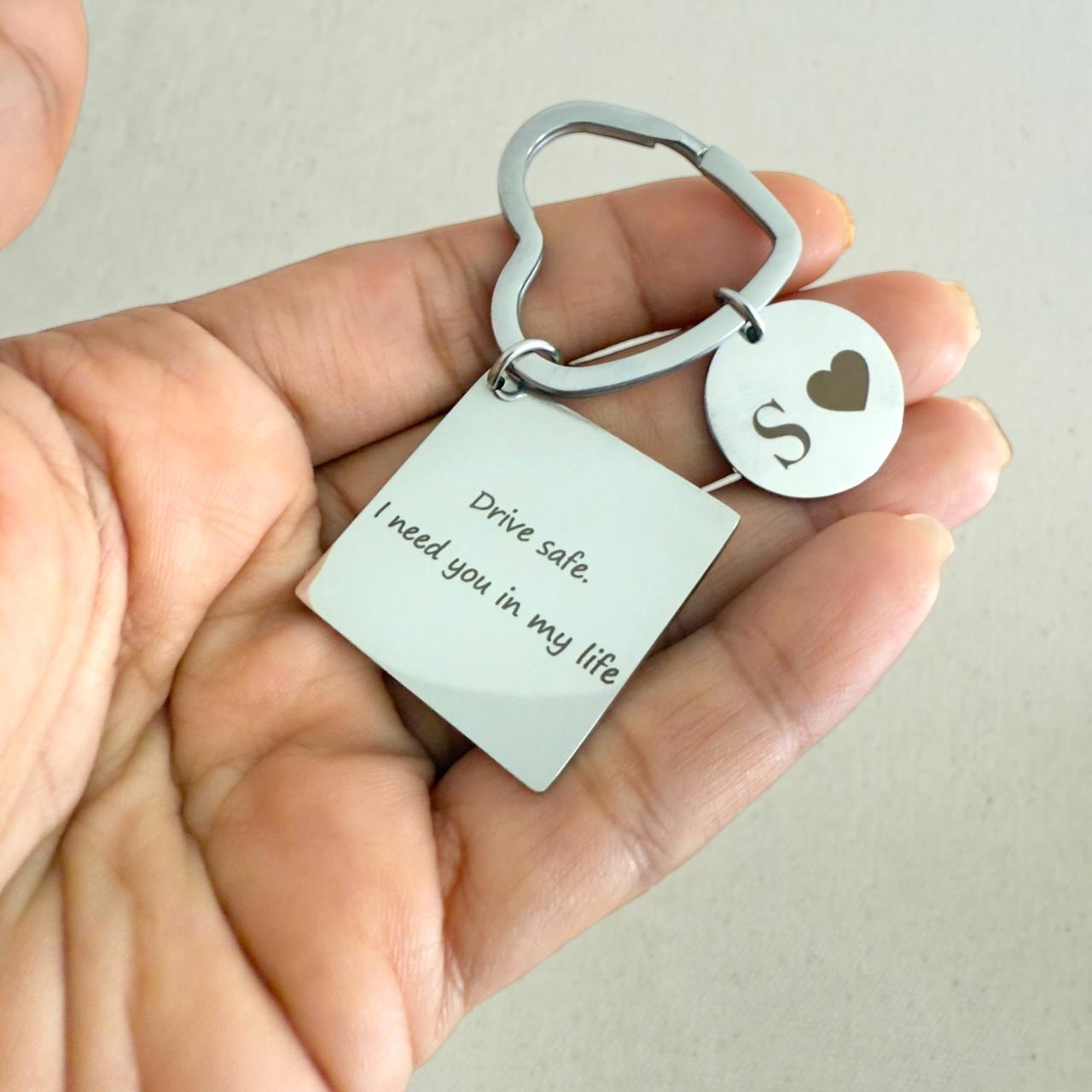 Custom Drive Safe Keychain – Square Tag + Round Charm