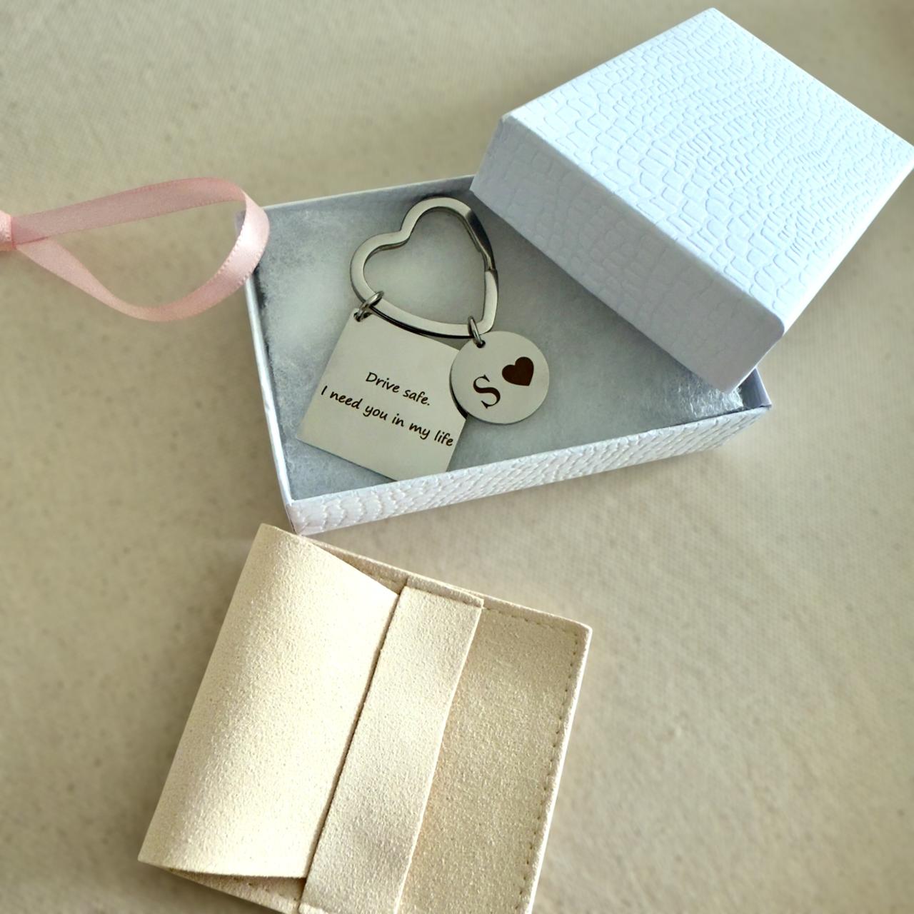 Custom Drive Safe Keychain – Square Tag + Round Charm