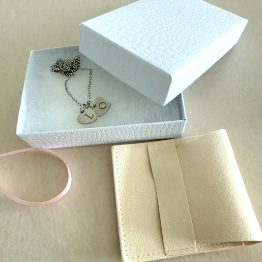 Double Heart Initial Necklace – Custom Silver or Gold Gift