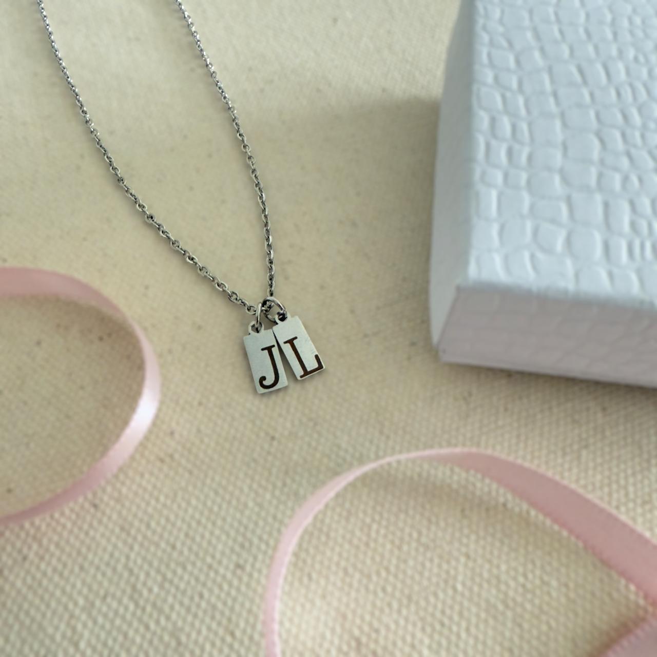 Mini Initial Tag Necklace – Personalized Stainless Steel Pendant