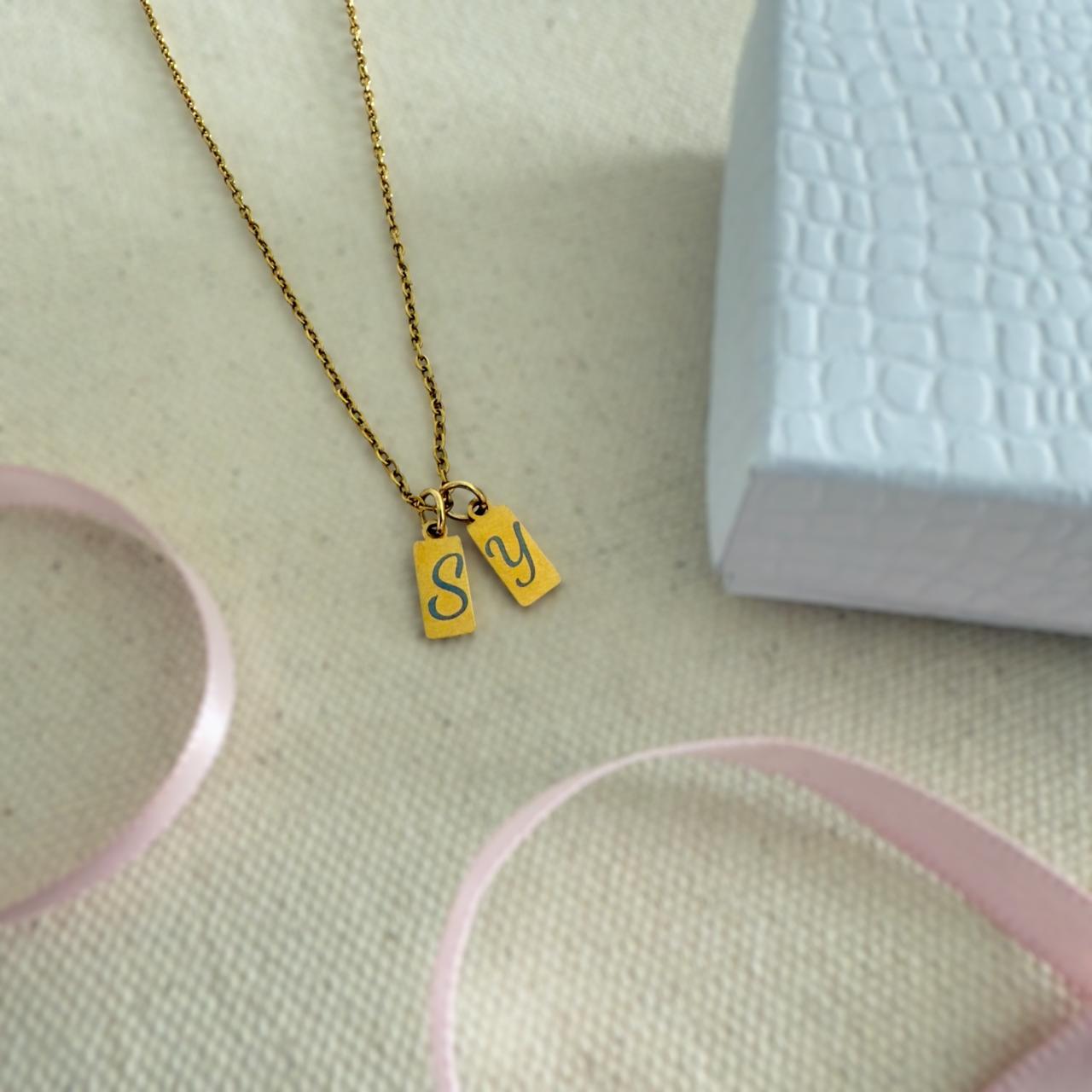Mini Initial Tag Necklace – Personalized Stainless Steel Pendant