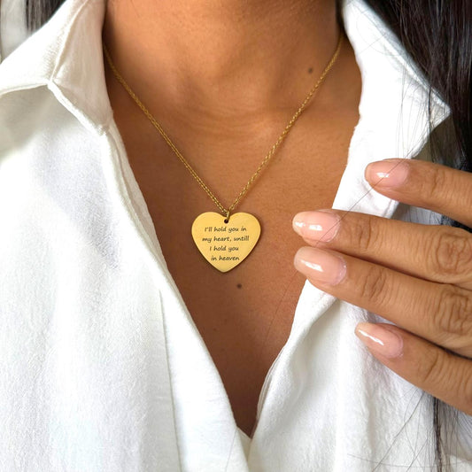 Memorial Heart Necklace – I Will Hold You In My Heart