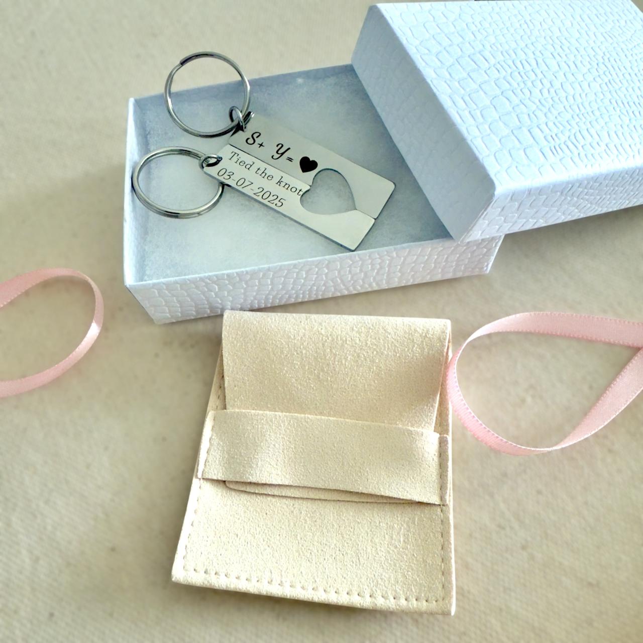 Matching Heart Keychains – “Half of My Heart Lives in You” Set