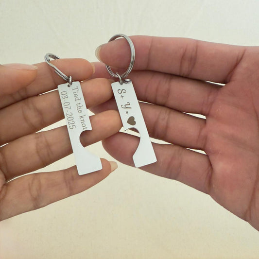 Matching Heart Keychains – “Half of My Heart Lives in You” Set