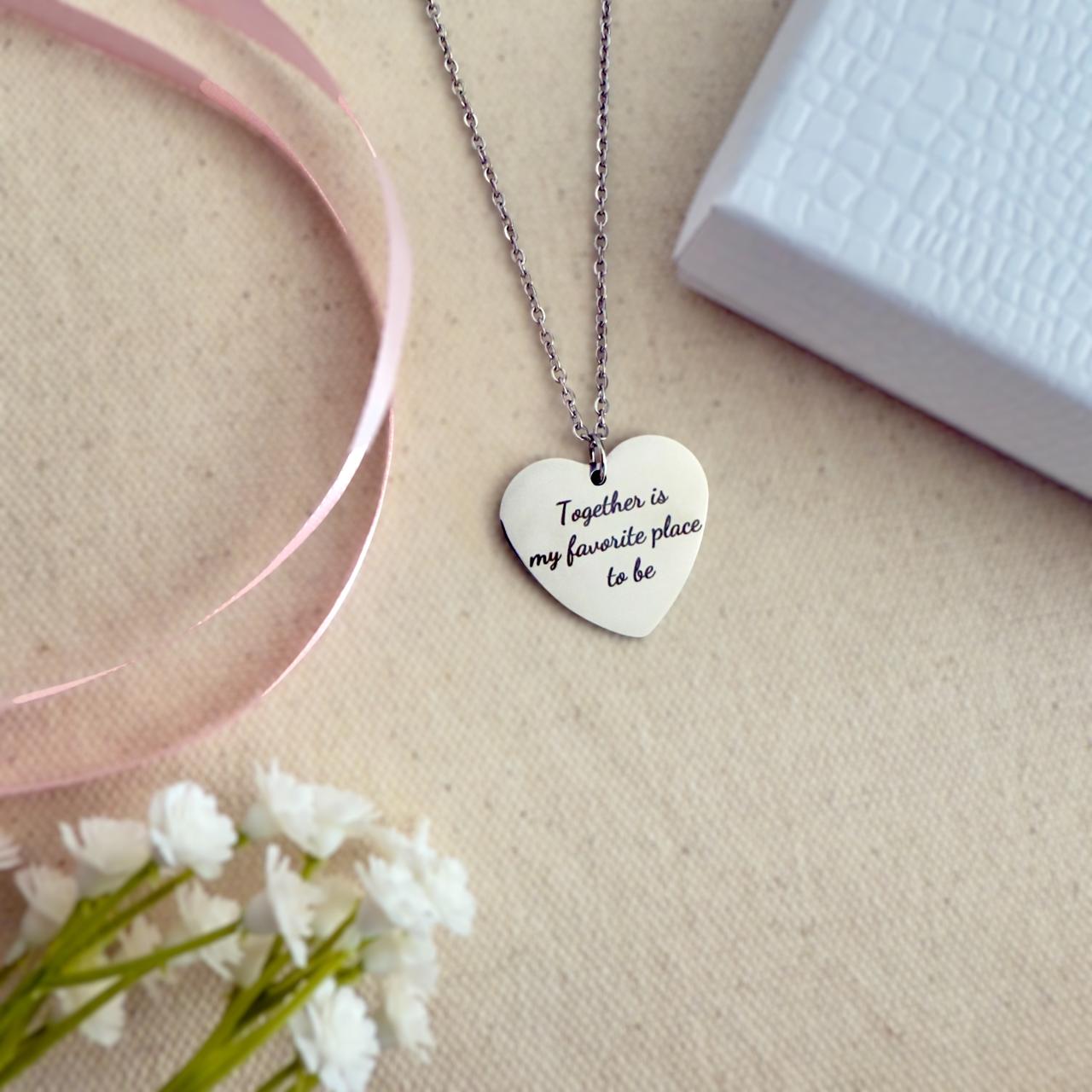 Family Heart Necklace – Custom Silhouette with Initials
