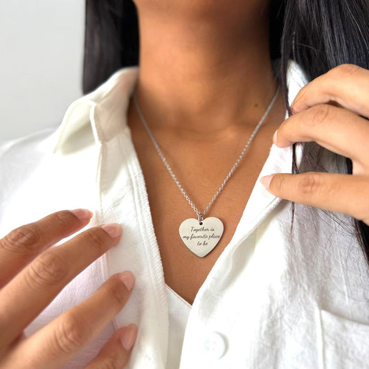 Family Heart Necklace – Custom Silhouette with Initials