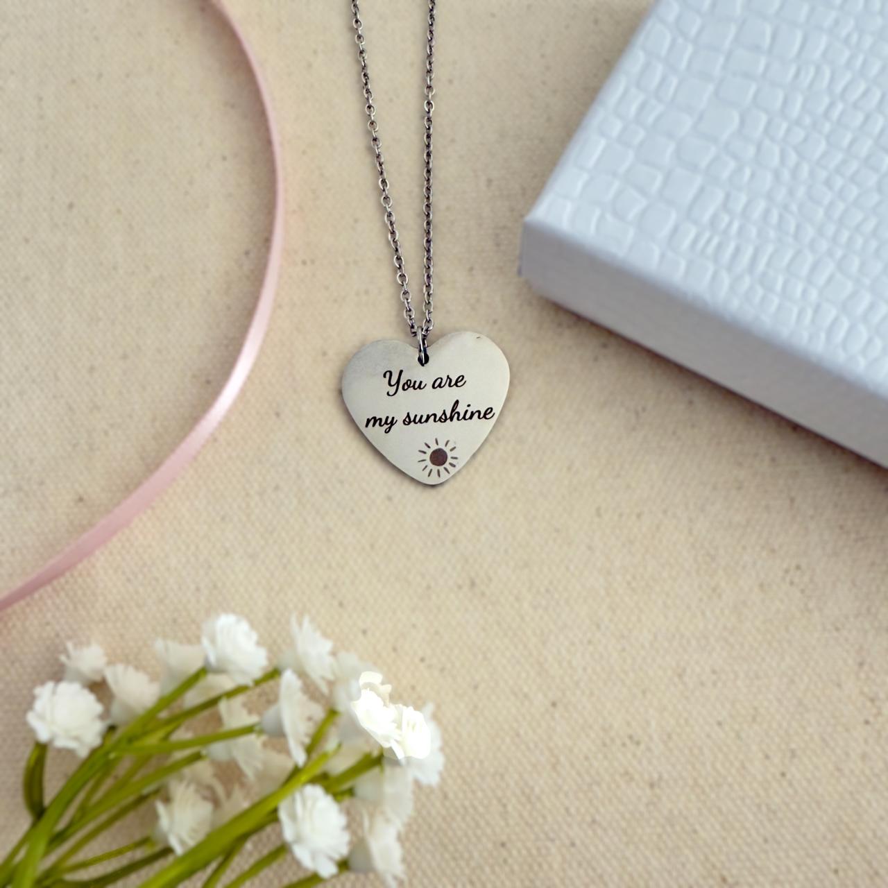 You Are My Sunshine – Personalized Heart Necklace