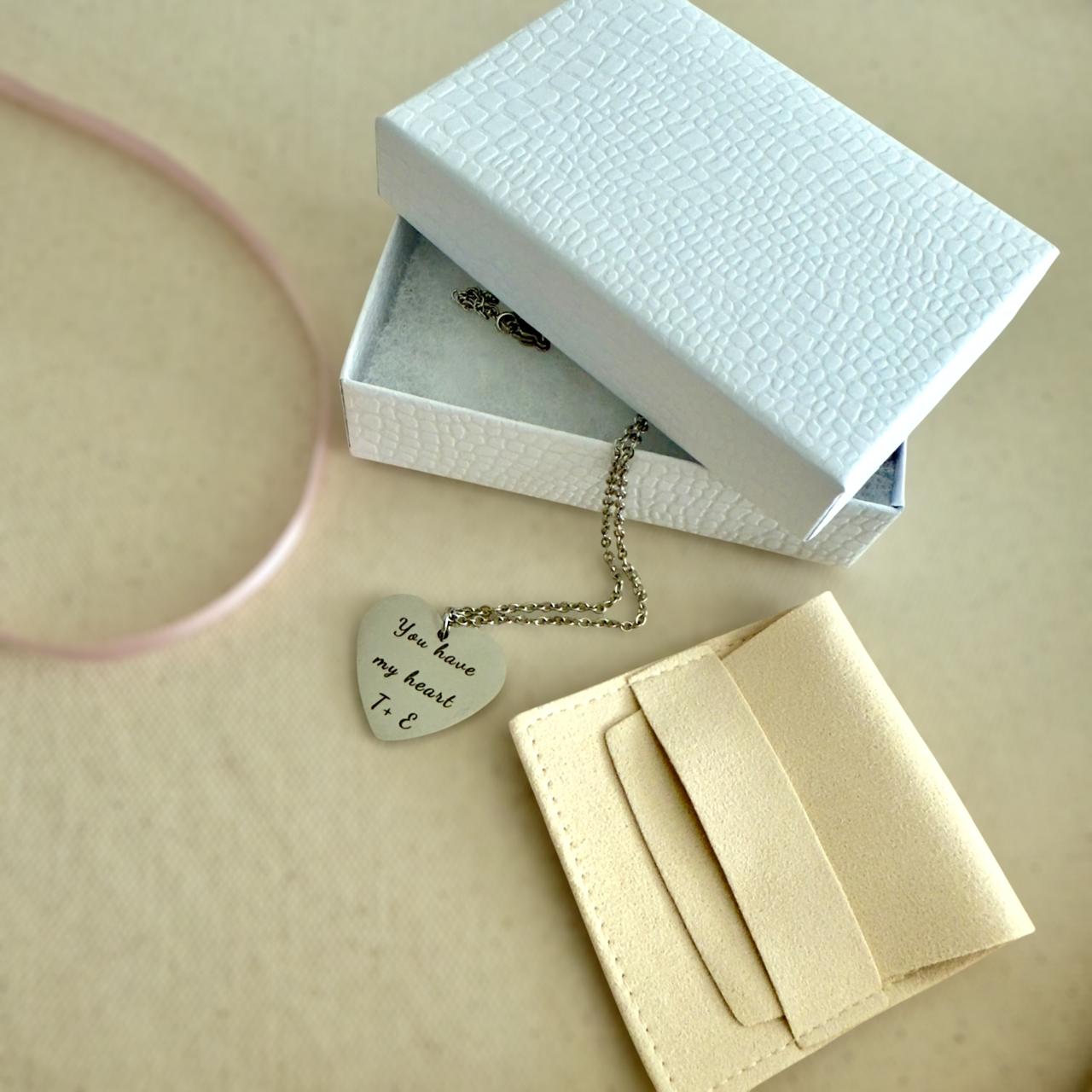 Heart Necklace for your partner  Custom Initials & Message